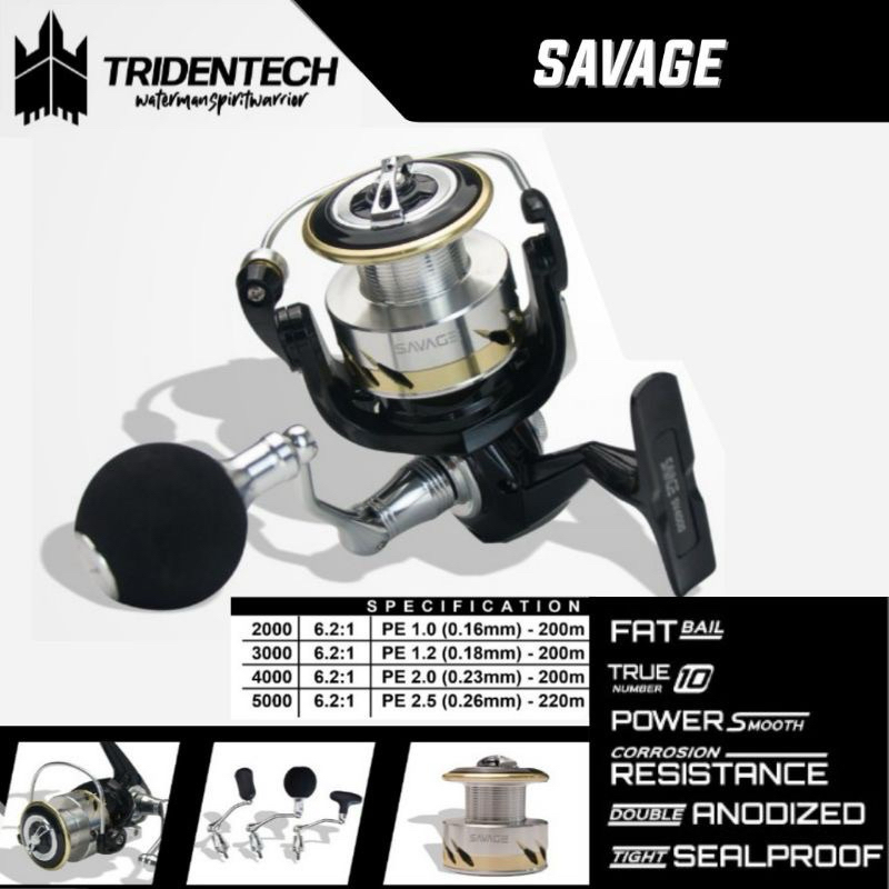 REEL TRIDENTECH SAVAGE POWER HANDLE