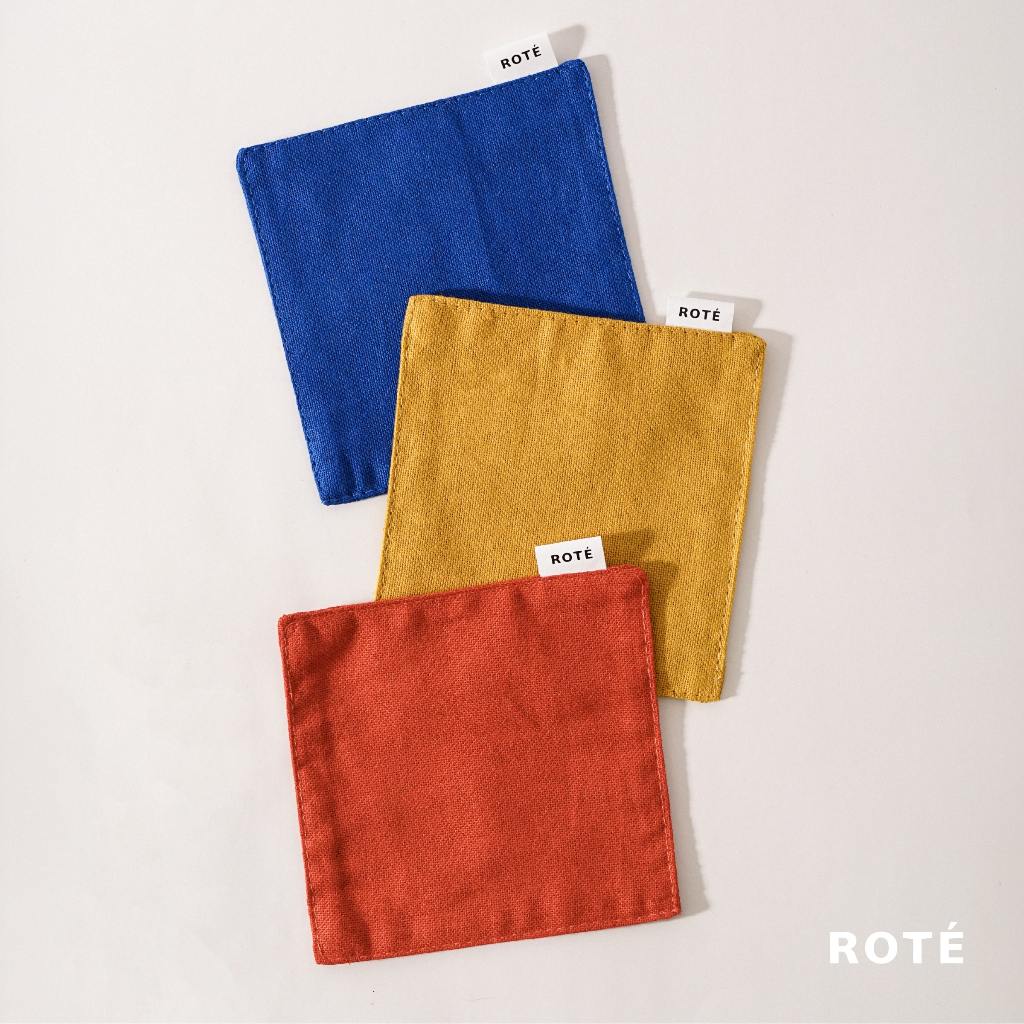 Coaster kain - tatakan gelas kain serap air aesthetic - coaster custom | ROTE Living