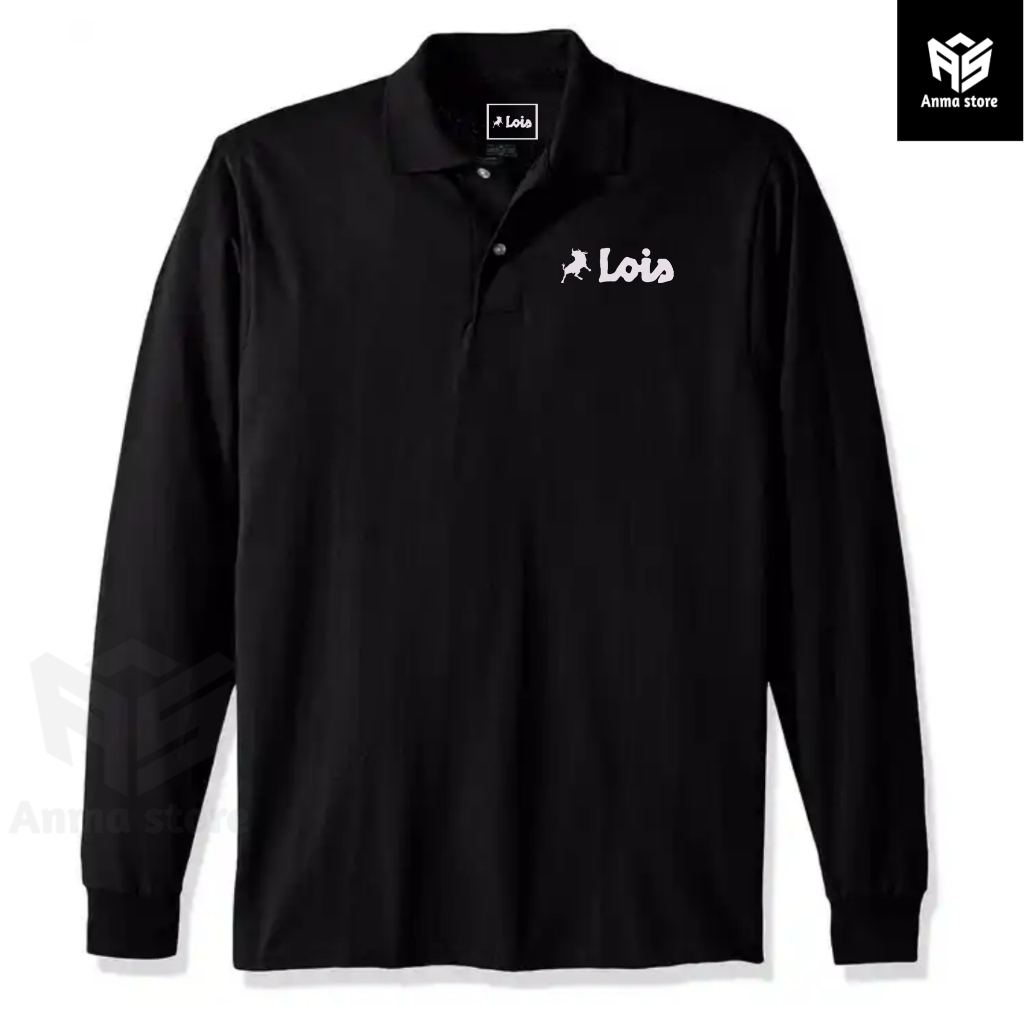 Kaos Kerah Polo shirt Lengan Panjang Lois Emblema
