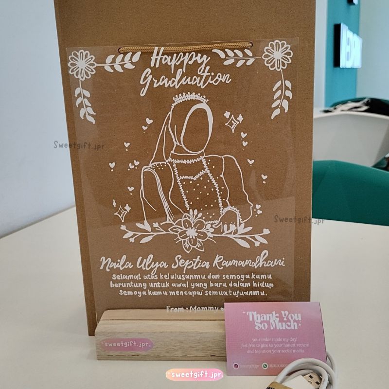 Acrylic Lamp Lettering Bebas Custom|| Lampu Acrylic A5|| Kado Wisuda Wedding Ultah Anniversary