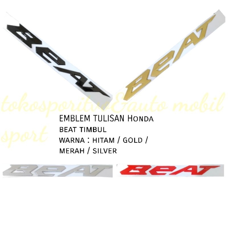 EMBLEM LOGO TULISAN 3D MOTOR HONDA BEAT TIMBUL BEAT