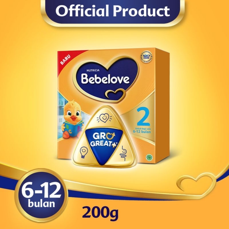 Bebelove 2 Susu formula bayi lanjutan (6-12bulan) 200 gram Gro Great+