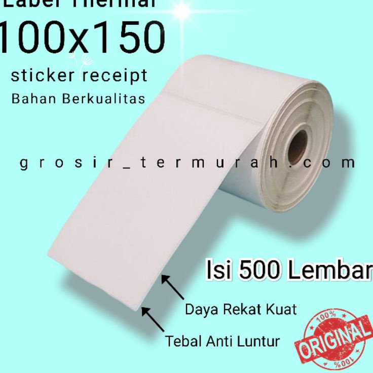 

Buruan Beli Kertas Label Thermal 1x15 mm isi 5 Pcs Label thermal barcode Roll A6