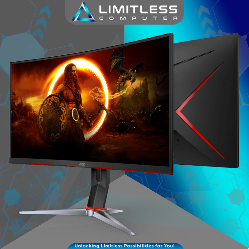 AOC C24G2 165Hz 24 Inch 120% sRGB FHD VA HDMI DP Curved Monitor Gaming
