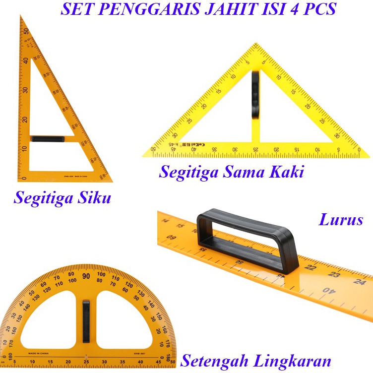 

Promo Irit Set Penggaris JahitPolaBahanKainBadan Isi 4 Pcs