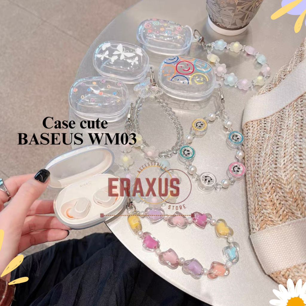 [Eraxus] Softcase Baseus WM03 TPU Pelindung Earphone Simple Premium Bening Casing 3D Lucu Character 
