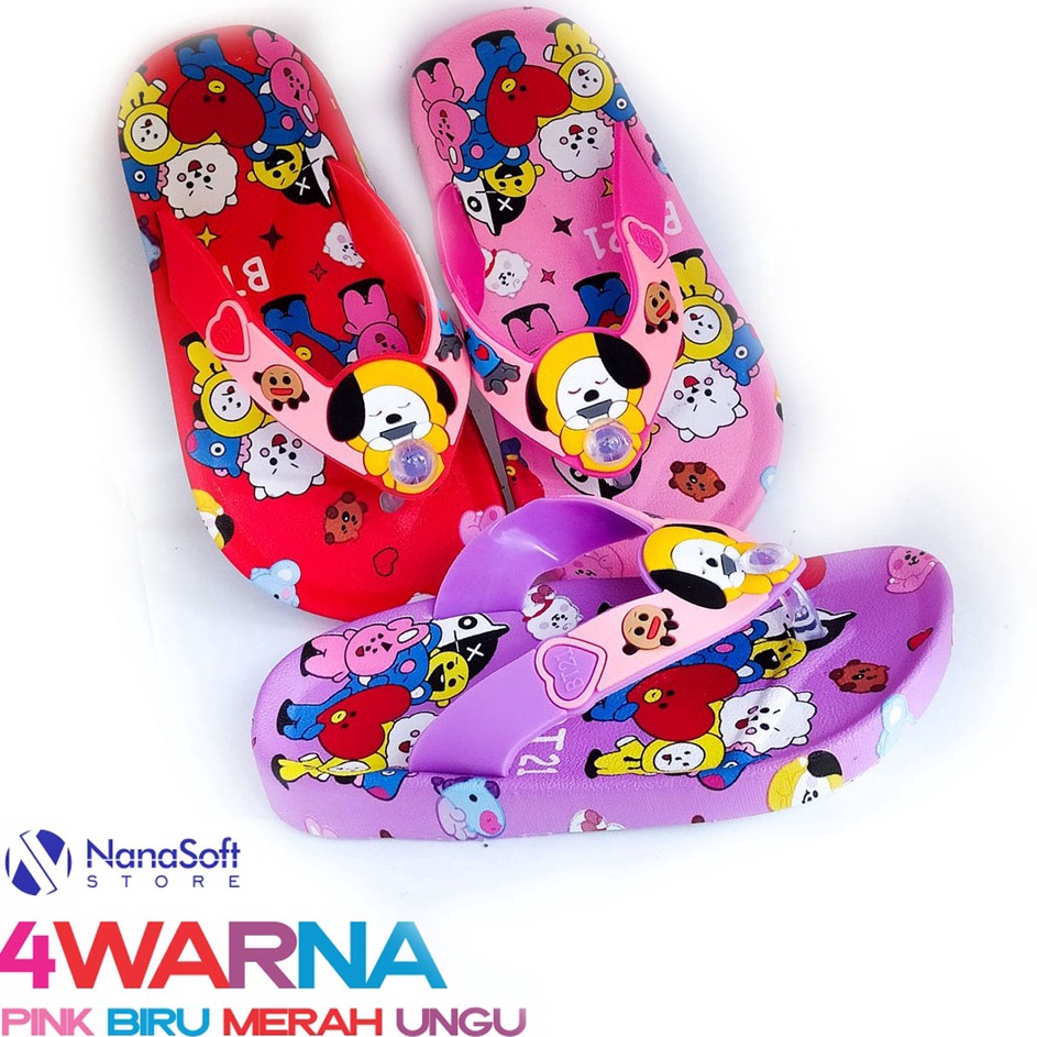 Ready Banyak  Sandal Jepit Anak Perempuan BTS bt21  SENDAL ANAK WANITA Flip Flop
