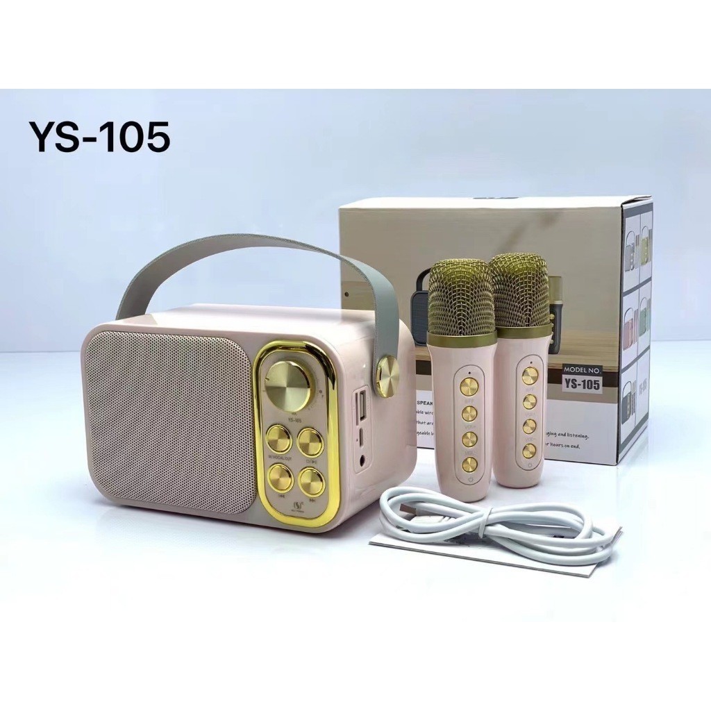 SPEAKER BLUETOOTH COLORFUL LED SINGLE MIC K12 / SPEAKER BLUETOOH KARAOKE MINI YS105 2 MIC / Speaker 