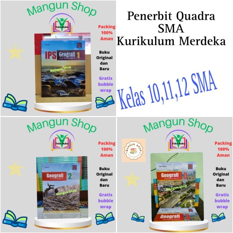 Buku IPS Geografi Kelas 10,11,12 SMA Kurikulum Merdeka Quadra