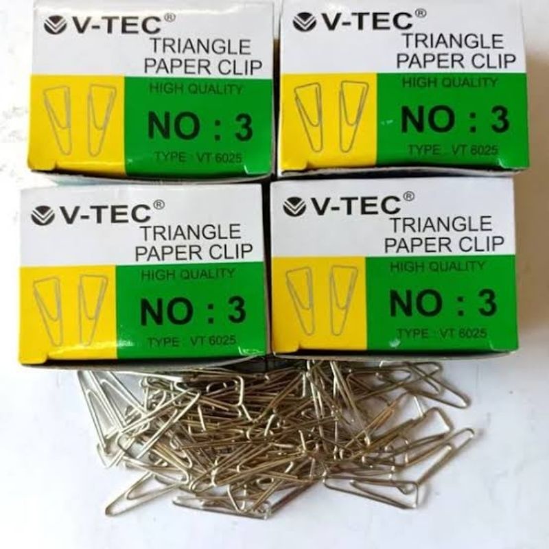 

Paper Clip Triangle V-TEC VT 6025 NO 03 / PENJEPIT KERTAS / KLIP KERTAS SEGITIGA