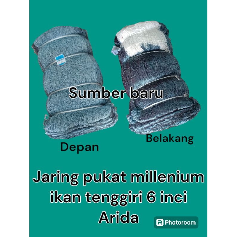 Jaring pukat ikan tenggiri millenium arida 6 inc 30 ply grey