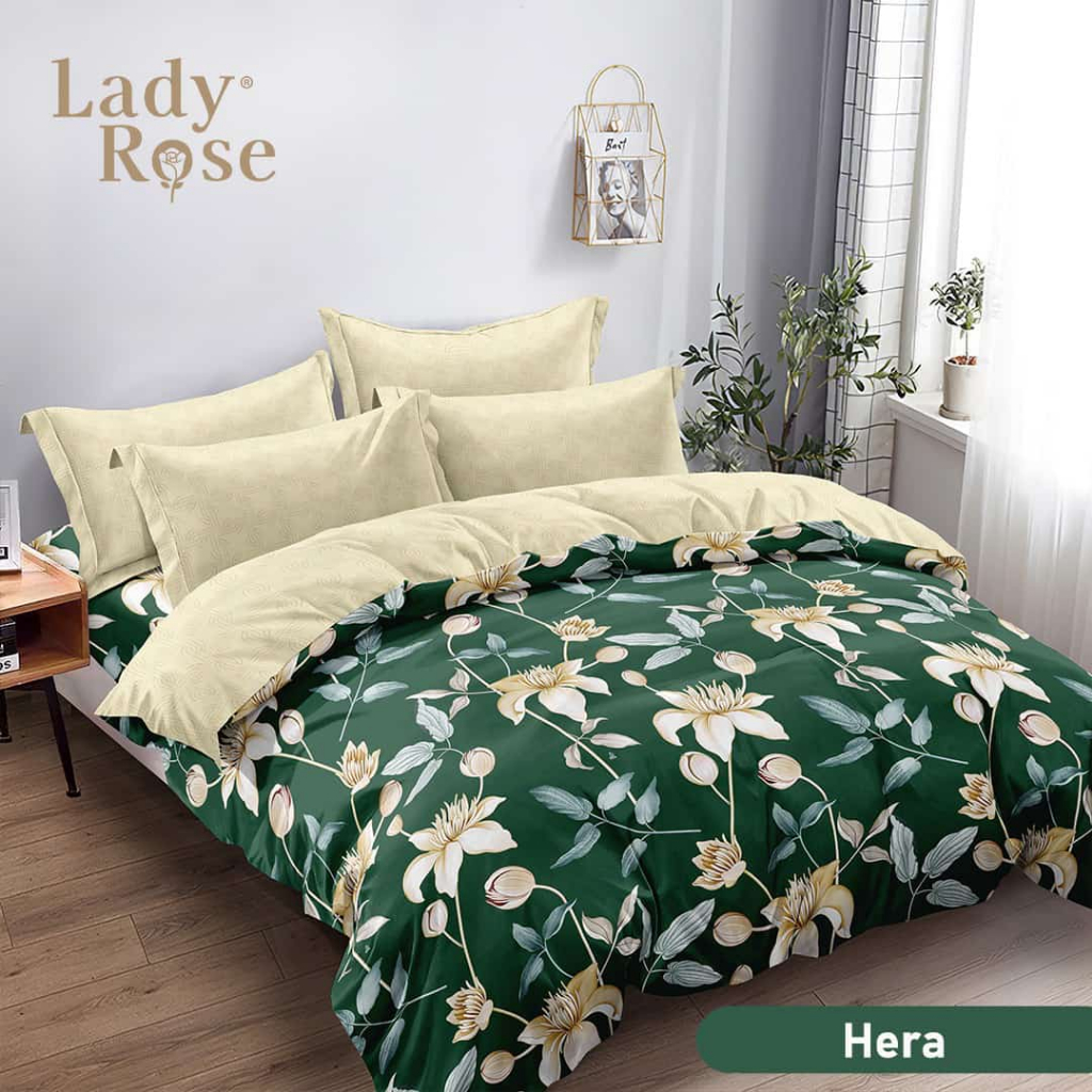 Bed cover set lady rose sprei karet king 180x200