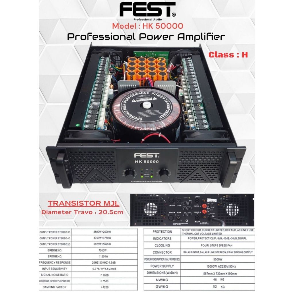 Power FEST HK 50000 Original Amplfiier Fest HK50000 CLASS H