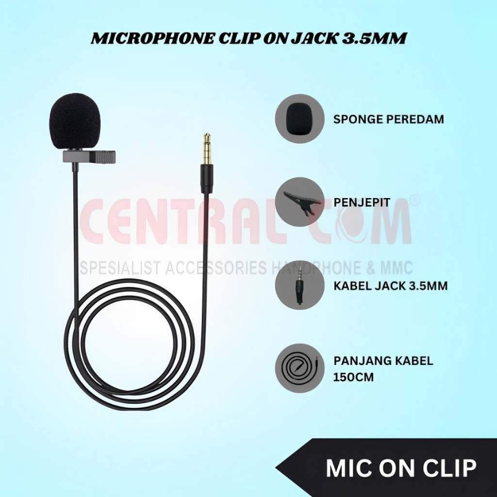 MIC ON CLIP YOUTUBER PEREKAM SUARA KABEL