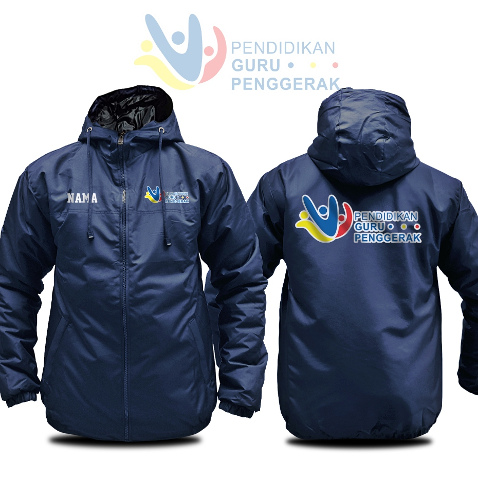 JAKET PENDIDIKAN GURU PENGGERAK Parasut Semi WF Free Nama Bisa Custom