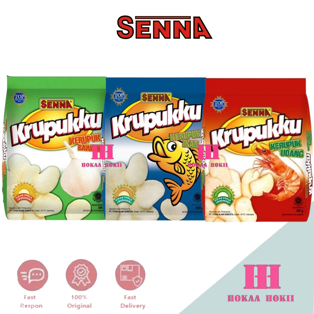 

Senna Krupukku Kerupuk Rasa Udang/Ikan/Bawang 500gr