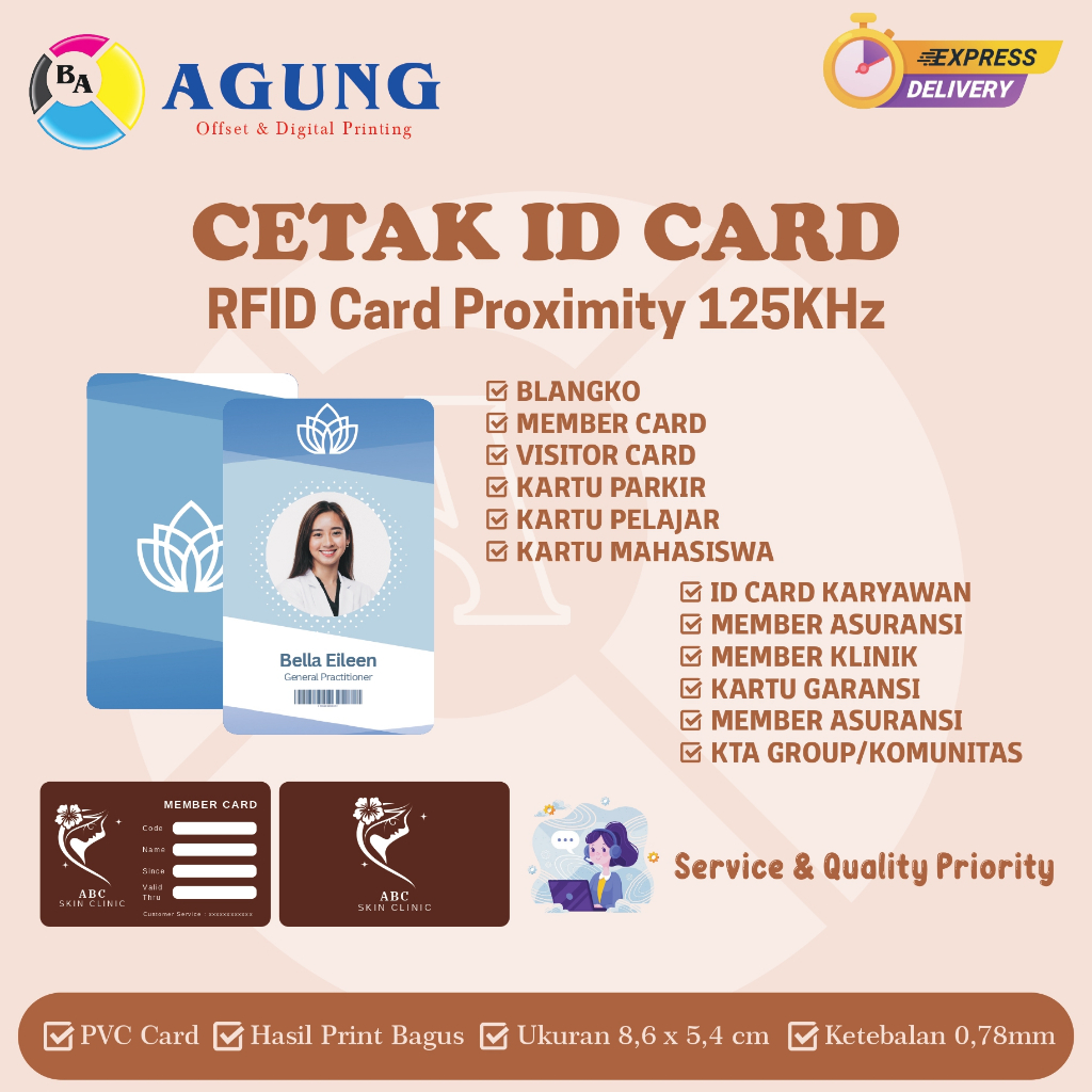 

Cetak ID Card / Cetak Print RFID Card Proximity 125KHz