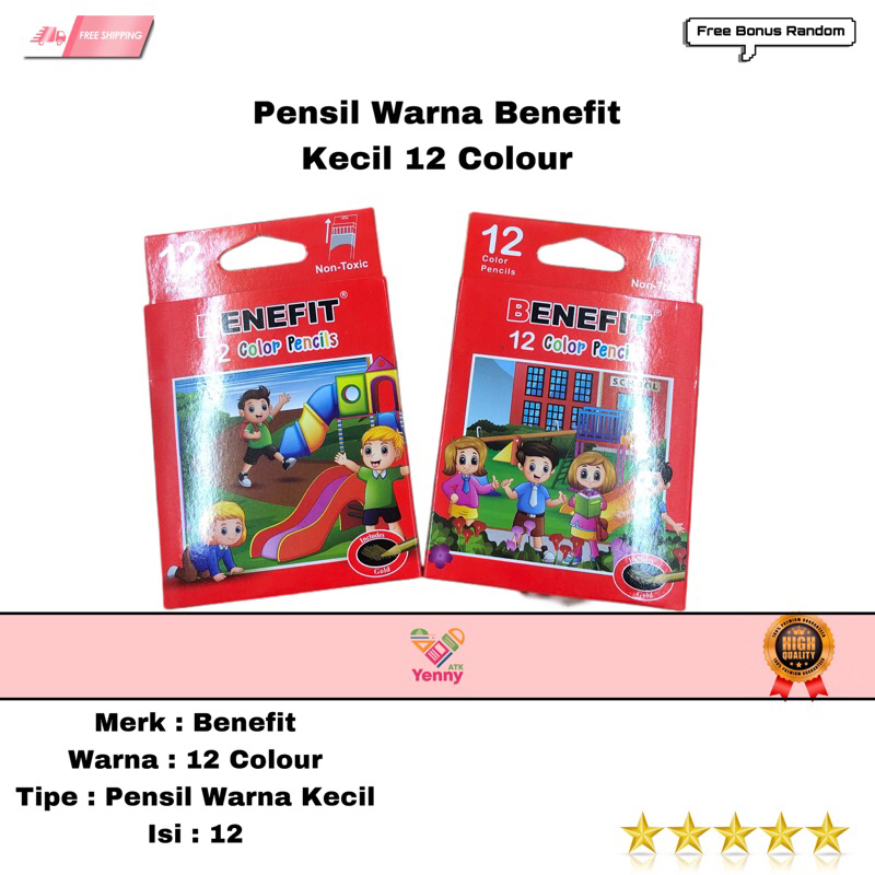 

Pensil Warna Benefit Kecil 12 Warna / Color Pencils Benefit 12 Colour