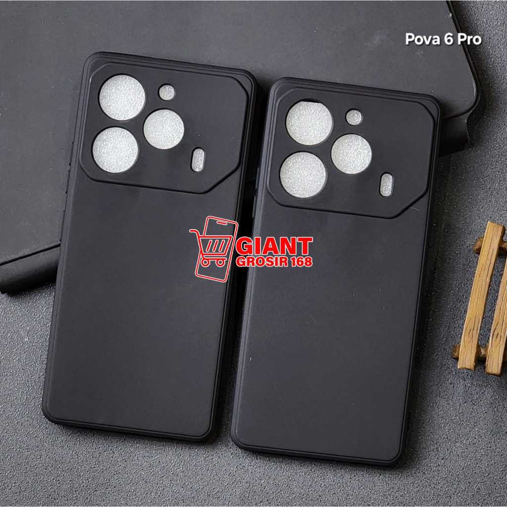 Tecno Pova 6 Pro Tecno Pova 6 Case Macaron Black Silikon Matte Black Tecno Pova 6 Pro Tecno Pova 6