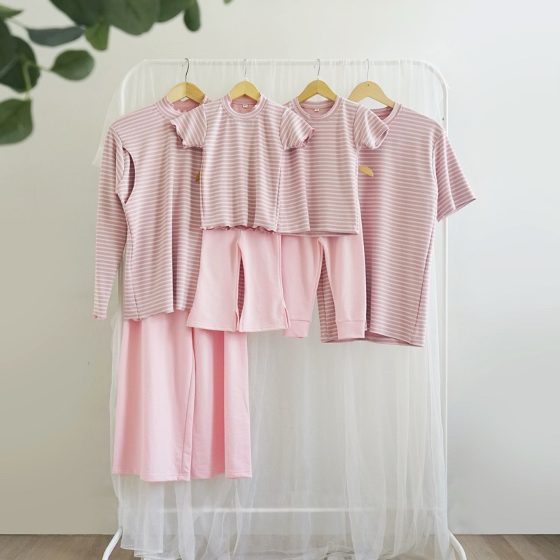 Mamichan - AMORA FAMILY SET BUSUI FRIENDLY (BLUSH) - FAMILY SET - BAJU KELUARGA