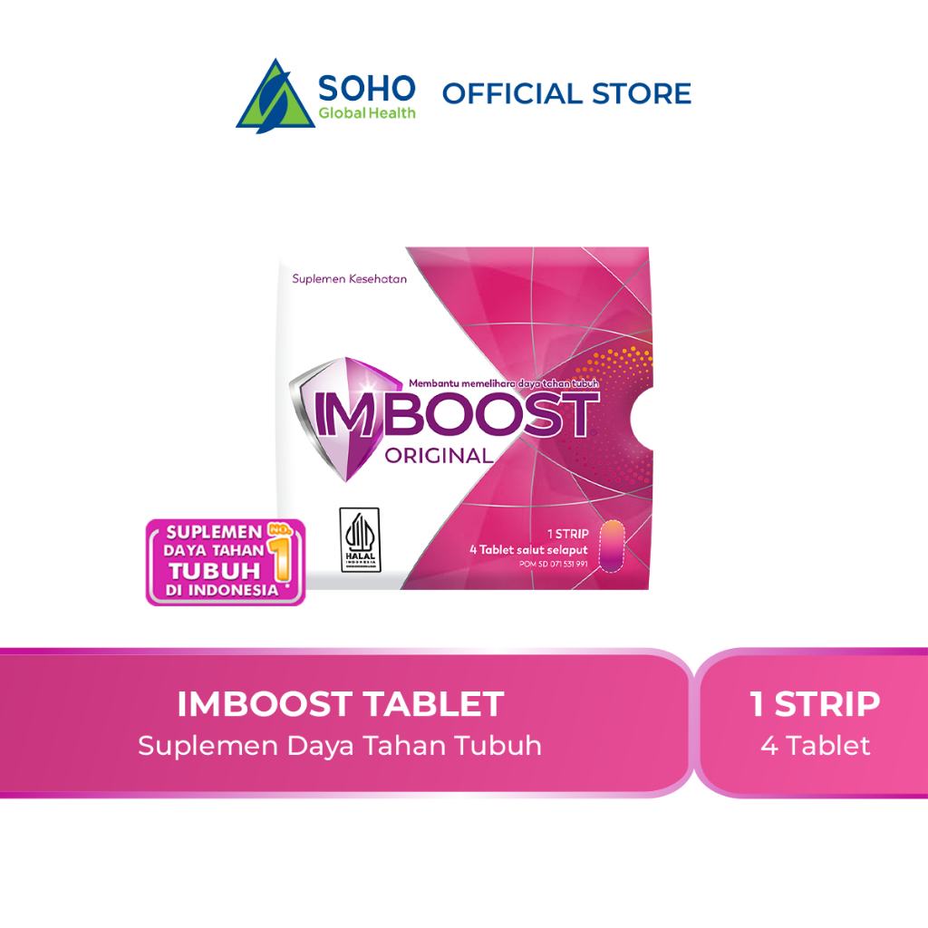 Imboost Suplemen Daya Tahan Tubuh Peningkat Imun 1 Strip Isi @4 Tablet