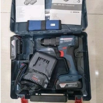 Bosch GSB185LI bor baterai 18Volt brushless GSB 185 LI 2 batere 18V + Accs set