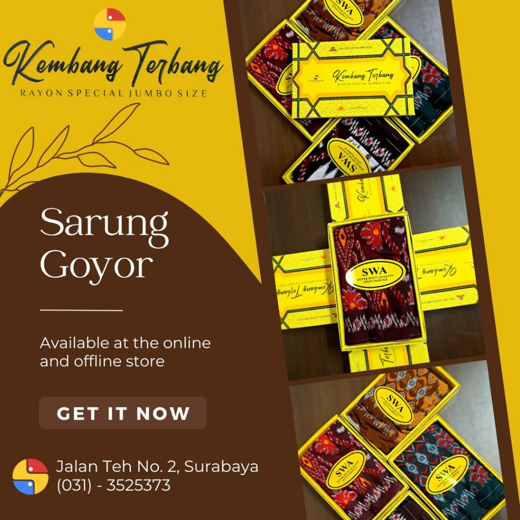 ECERAN 1 PC SARUNG GOYOR RAYON JUMBO EXPORT TIMUR TENGAH SWA (1801664) - KEMBANG TERBANG