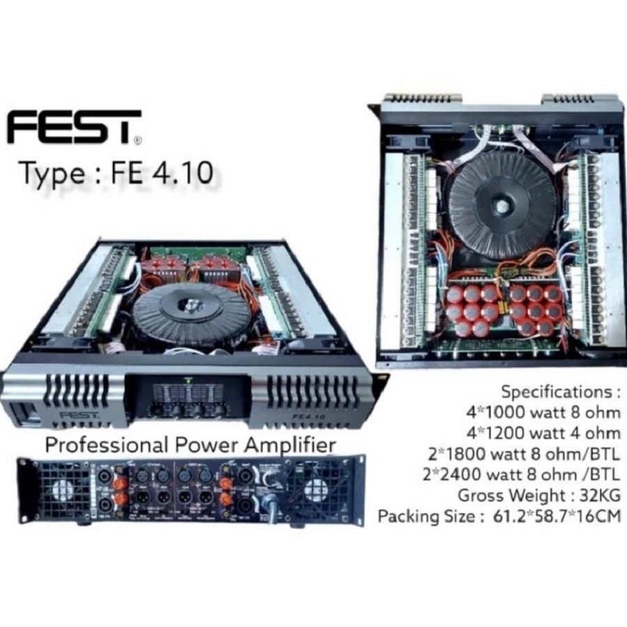 Power FEST FE 4.10 Original Amplifier FEST 4 Channel FE4.10