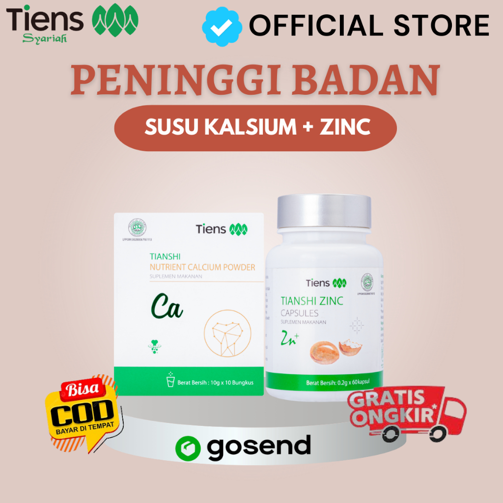 

Tiens Peninggi Badan Original - Paket Susu Kalsium NHCP & Zinc Kapsul