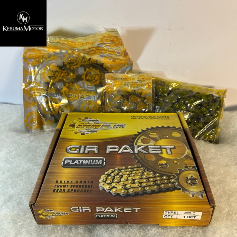 GIR GEAR PAKET SET + RANTAI KHARISMA KARISMA SUPRA X 125 KIRANA-128PLUS PLATINUMA