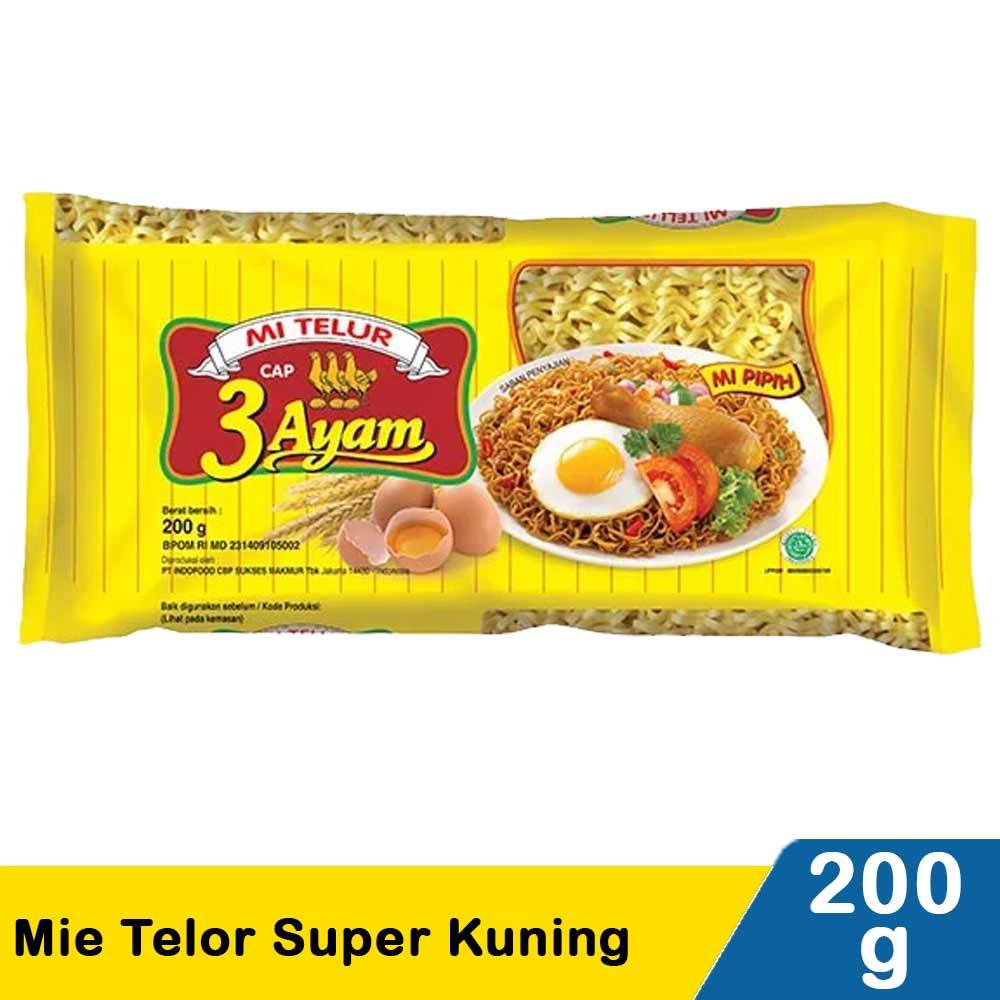 

3 ayam mie telor super kuning 200gr