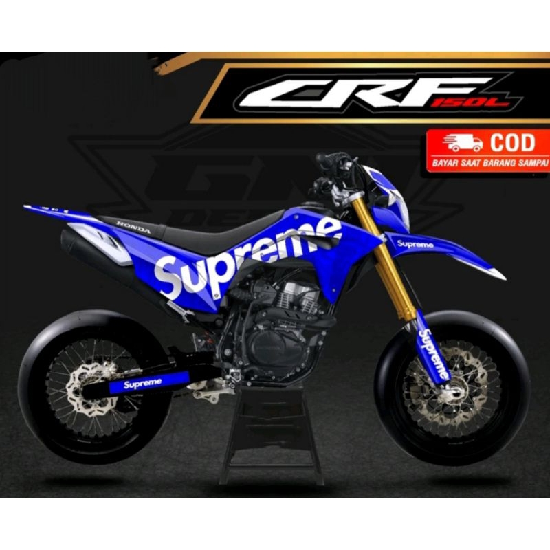 Decal CRF150L Full Body Variasi Supreme Biru