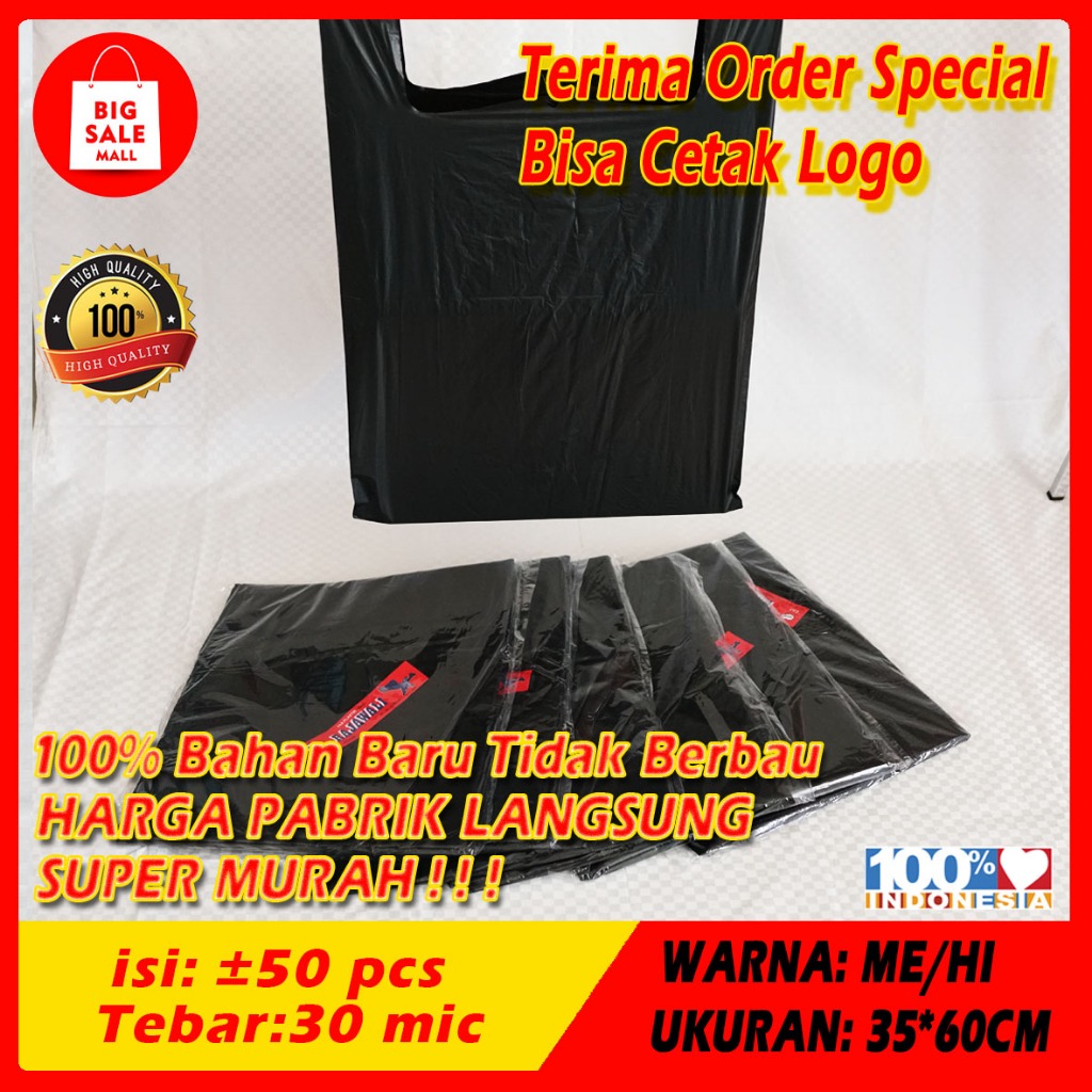 Kantong Plastik Kresek Rajawali 35X60 Kantong Plastik HD Hitam