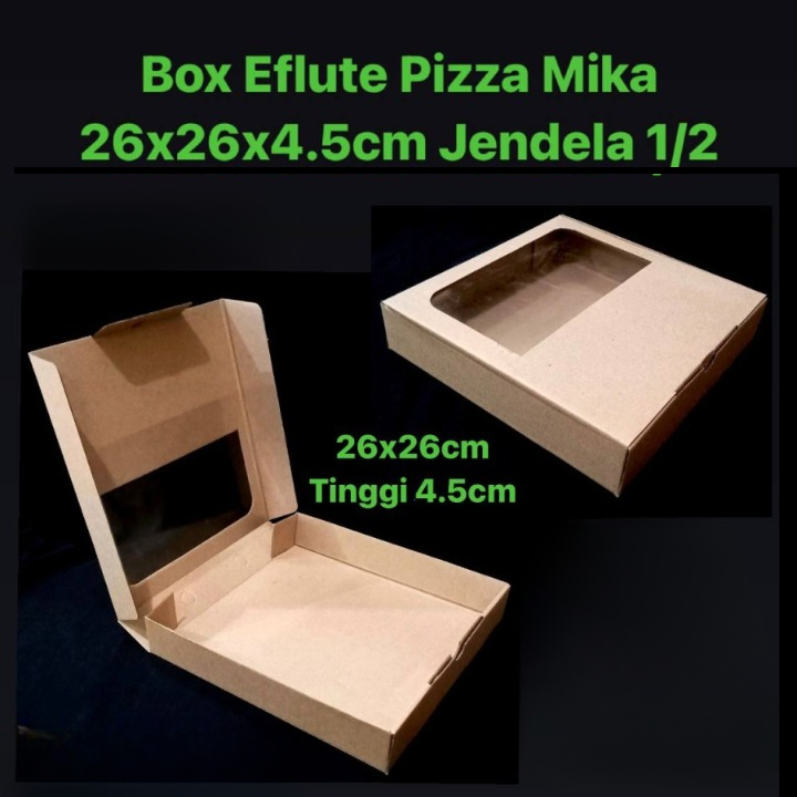 

( 5 pcs ) Dus Mika Packaging Pizza Ukuran 26x26x4 cm Box Eflute Bahan Tebal Hampers Kue Pie