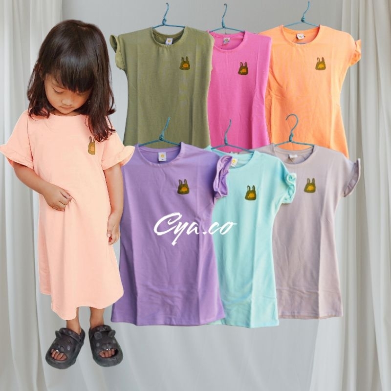 70806BK Dress anak polos daster baju rumah