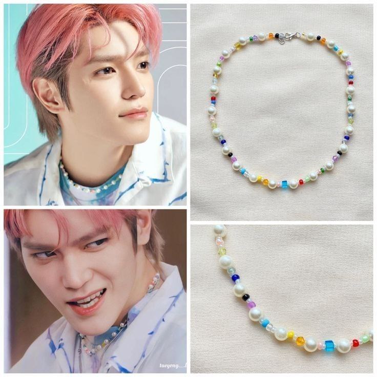 Kalung Mote Raibow Taeyong Beads Necklace Boho Bohemian Choker Korea