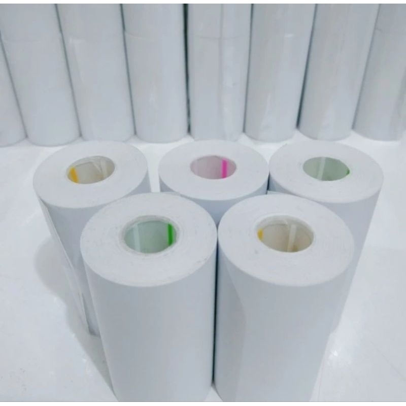 

Promo Kertas thermal stiker label 58/57x30mm paket 10 pcs / Struk udah ada lem perekat
