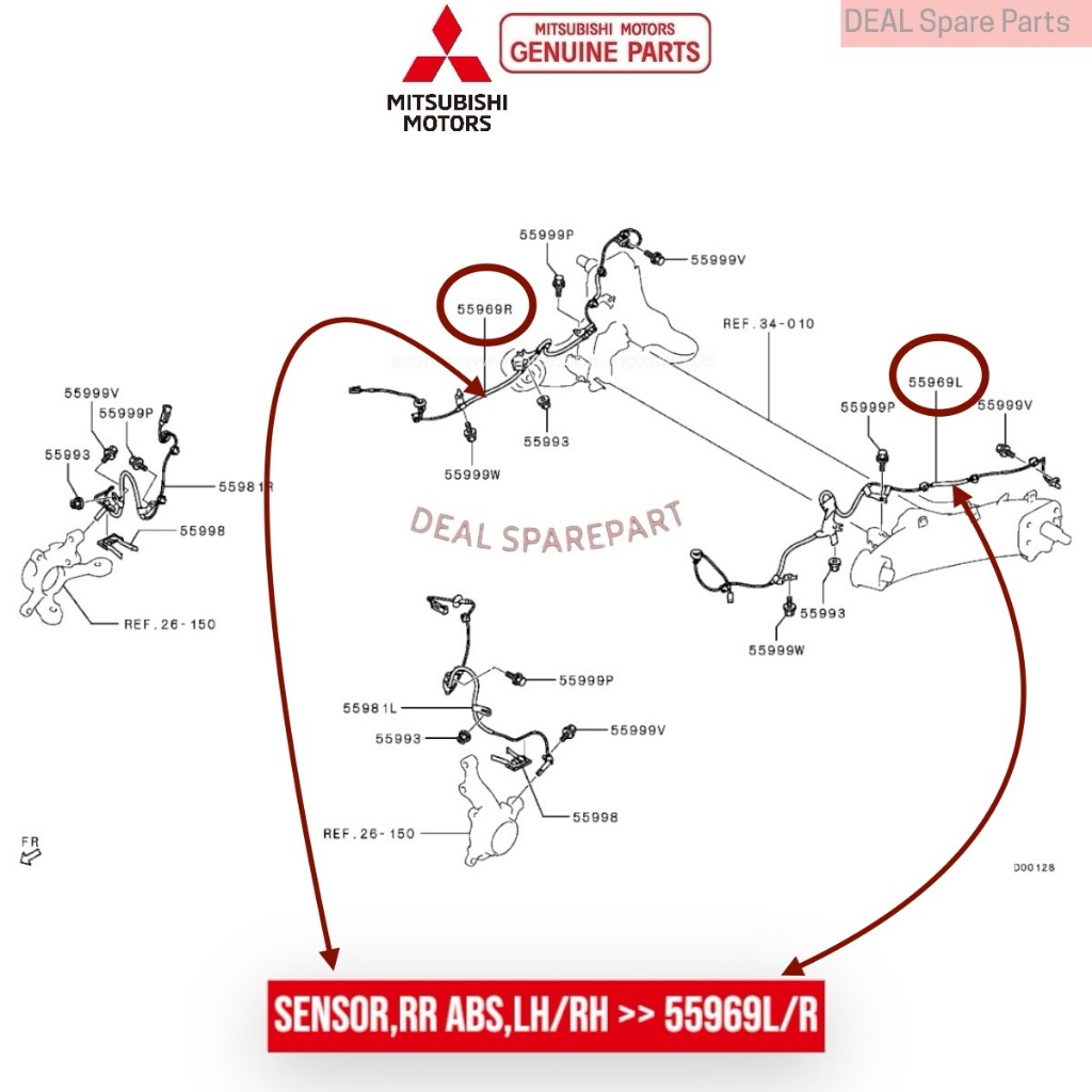 Sensor ABS Belakang Original Mitsubishi Xpander 4670B267 4670B268