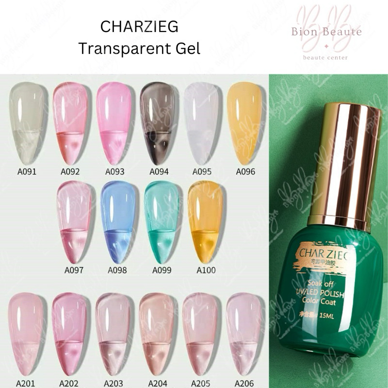 CHARZIEG TRANSPARENT GEL / GEL POLISH COLOR / KUTEK GEL