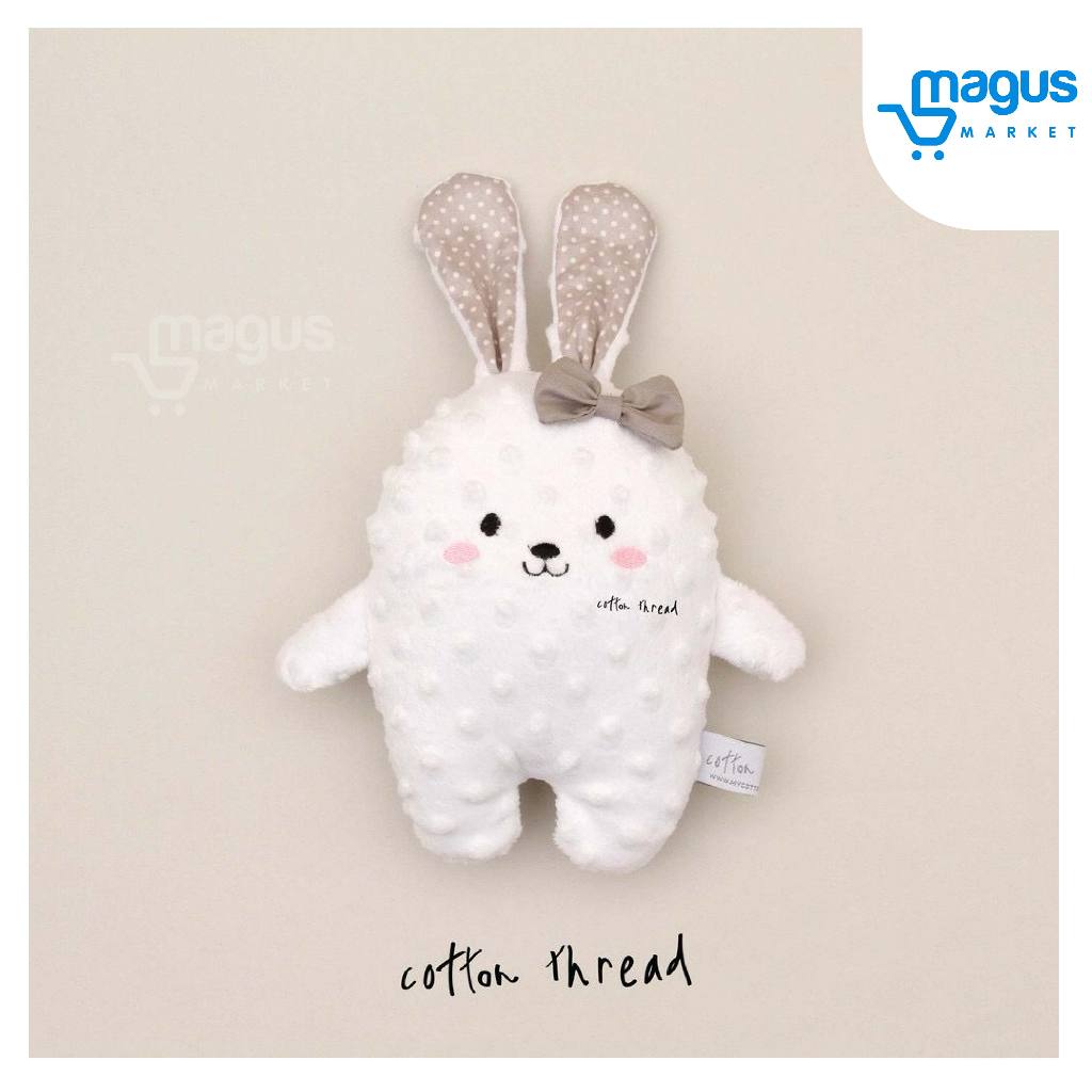 New - Cotton Thread Minky Miss Bunny Doll Grey