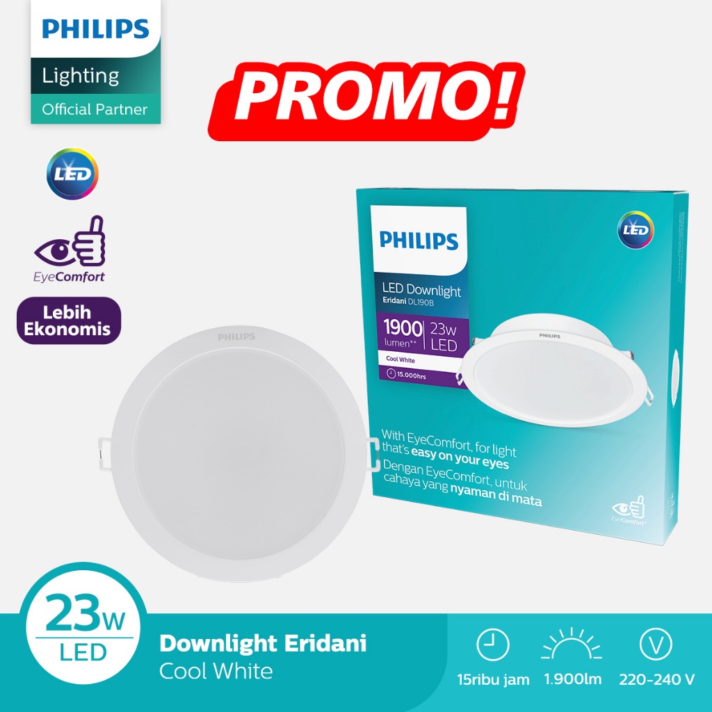 Lampu Philips Downlight Eridani LED18 D200 23W 40K Natural