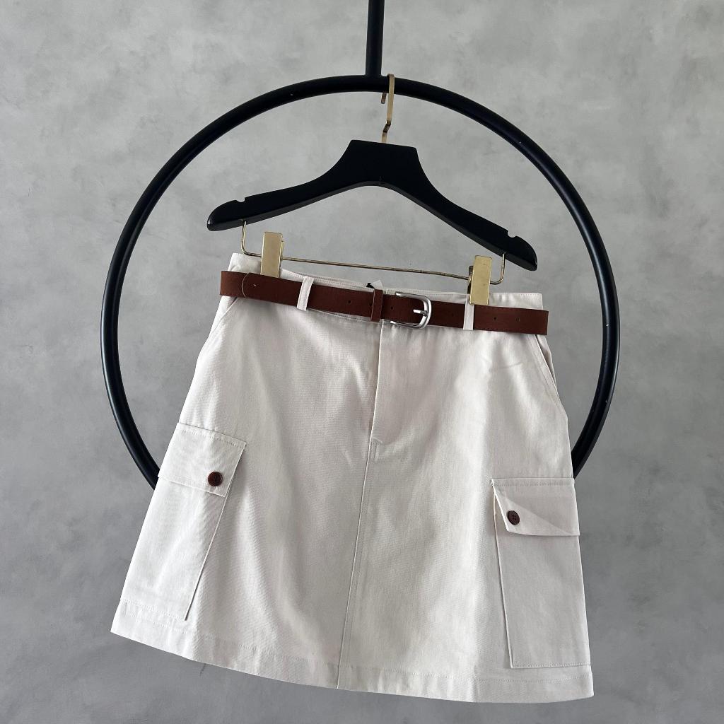 Cargo Skirt / Rok Cargo Wanita / Rok Cargo Pendek Free Belt / Rok Cargo Wanita Trendy / Mini Skirt C