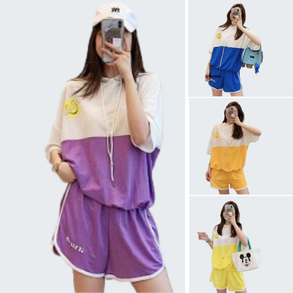 Oppa Style Shop Oversize Hoodie Set Sweater Jaket Wanita Celana Olahraga Sport