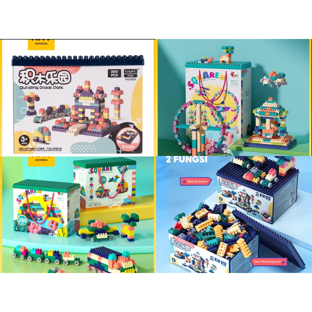 LEGO Mainan Edukasi Brick Square Balok Susun Anak DIY 360pc/ 280pc / 260pc /560pc