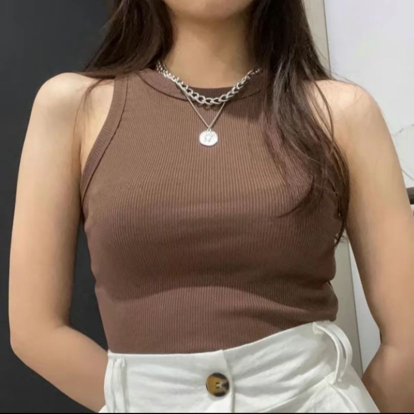 Tanktop crop rib korean style - Crop top style wanita - Tanktop crop wanita