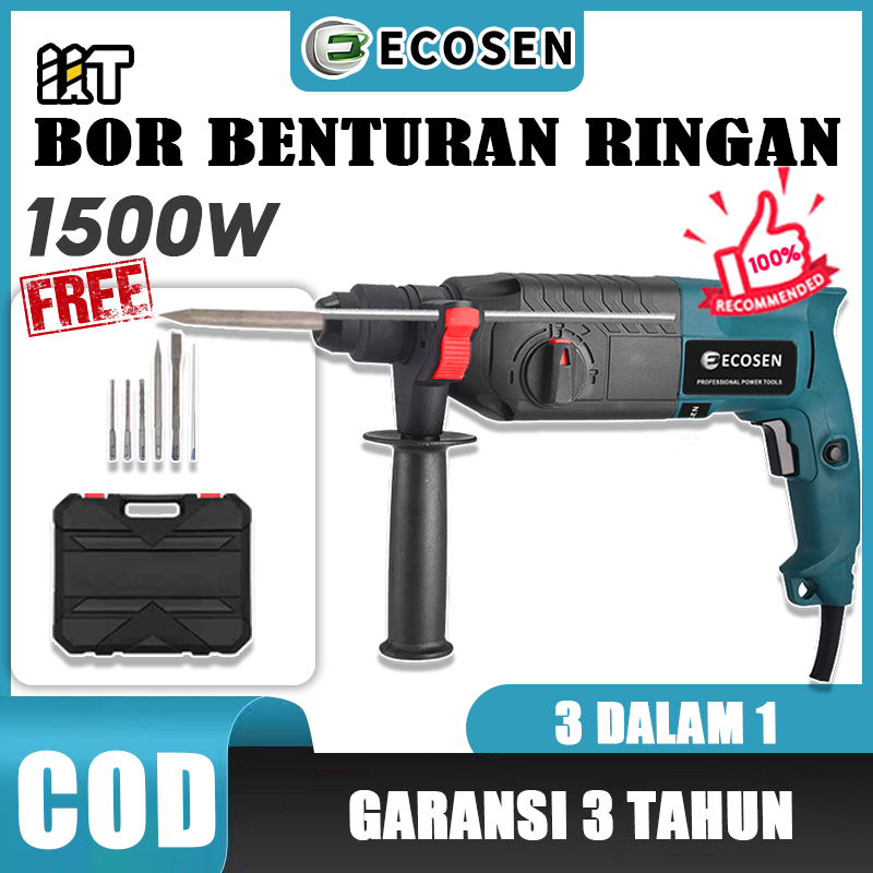 ECOSEN Hammer Drill Mesin bor beton Bor dinding besi Bor Kayu Bor Dampak Listrik