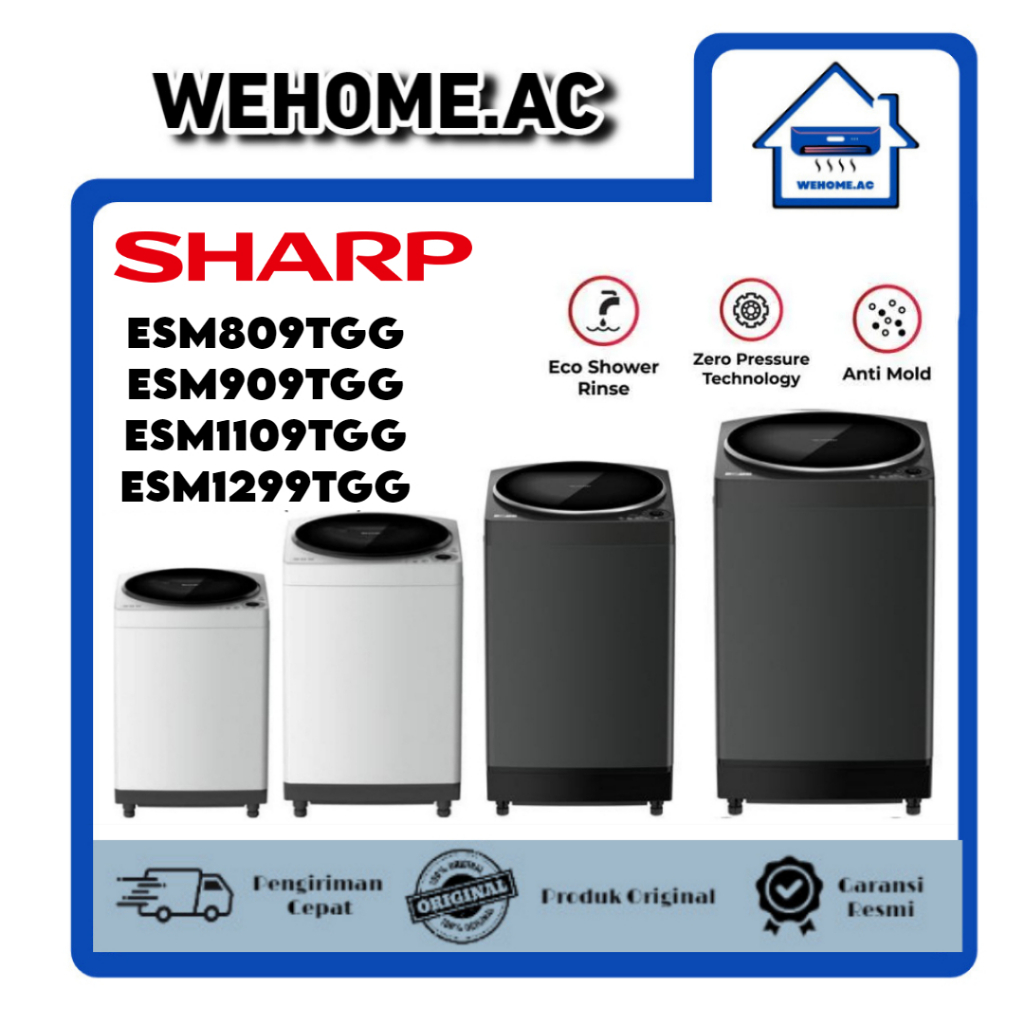 Mesin Cuci Sharp 1 Tabung ESM809TGG / ESM909TGG / ESM1109TGG / ESM12TGG Mesin Cuci Satu Tabung 8KG /