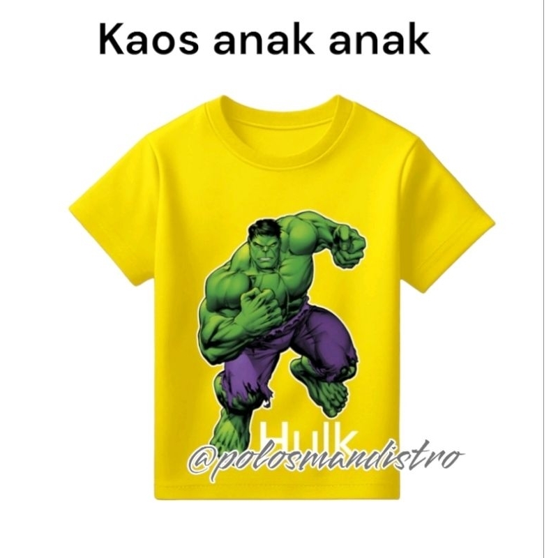 Baju Kaos Distro Anak Laki Lcki Karakter HULK Keren Import 1 - 10 Tahun