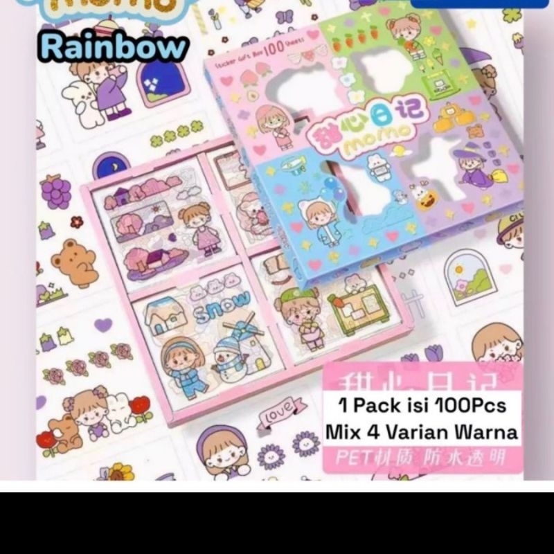 

[TS] Sticker Momo 2D Rainbow Pelangi Mix 4 Warna Isi 100pcs/box