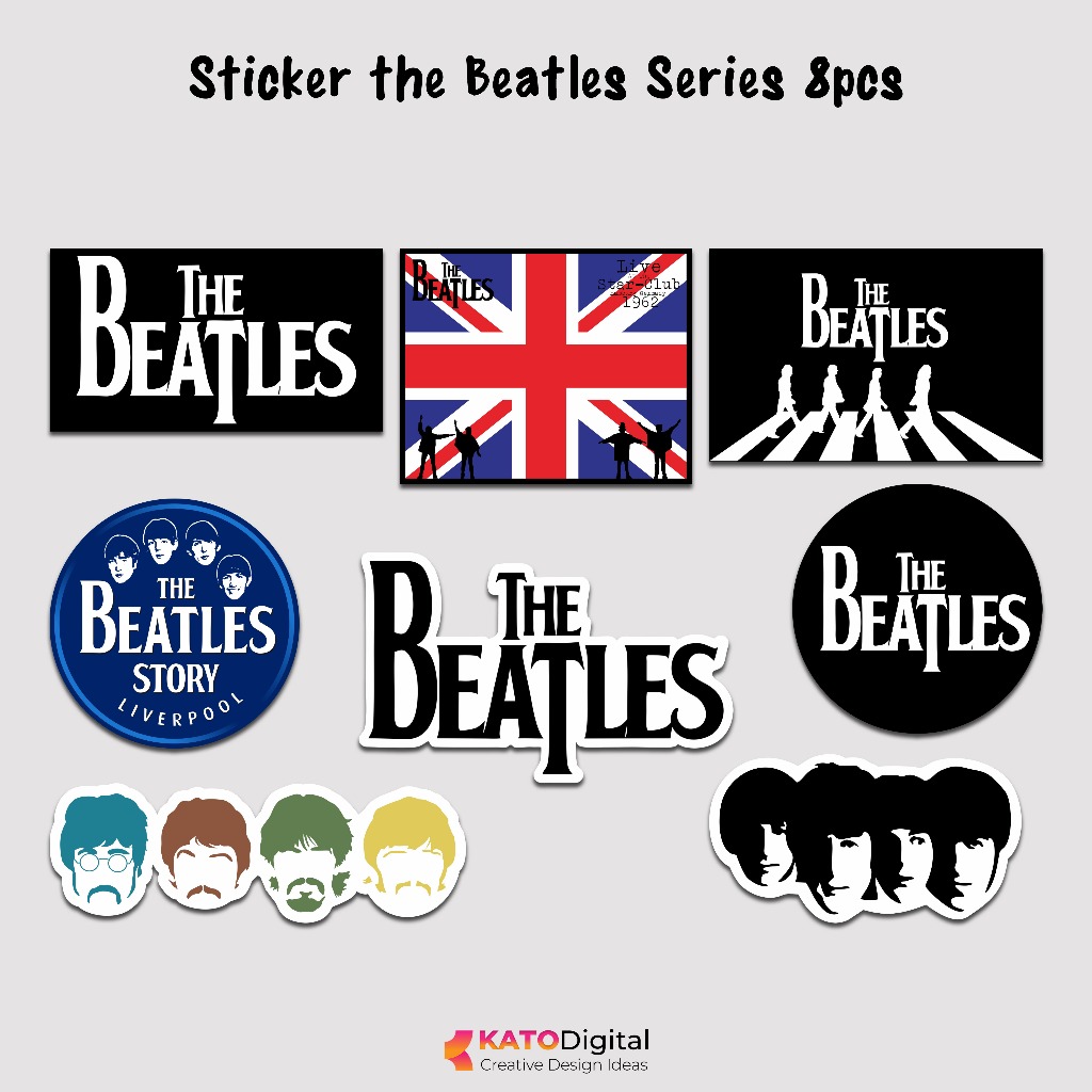

Stiker Band Pop Rock The Beatles Waterproof Vinyl Glossy Sticker Print Cut Helm Motor Gitar